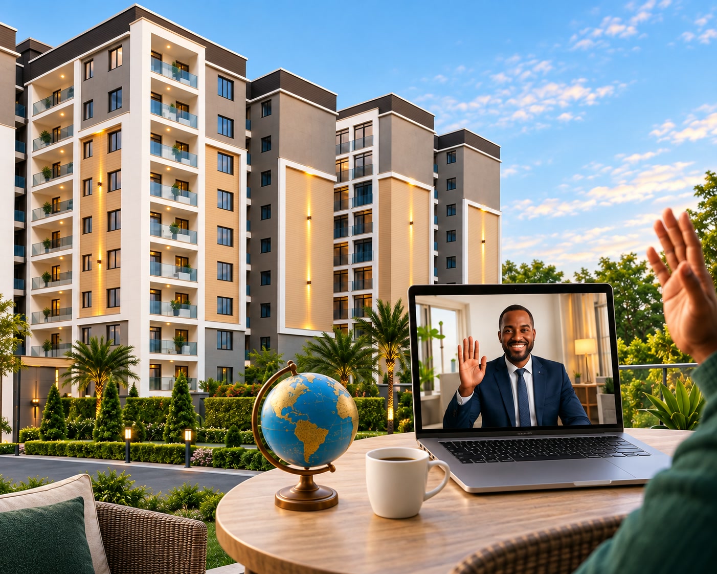 Vanilla Vista Gardens and a diaspora buyer in a remote consultation